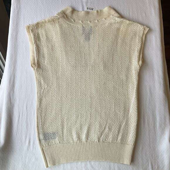 City Unltd. Knit to Shape Women’s Elegant Sleeveless V-neck Vest size S, Ivory - Picture 7 of 8
